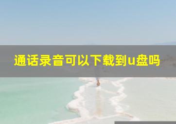 通话录音可以下载到u盘吗