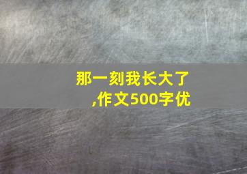 那一刻我长大了,作文500字优