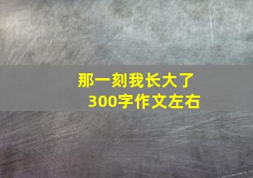 那一刻我长大了300字作文左右