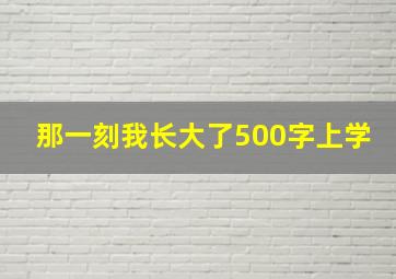 那一刻我长大了500字上学