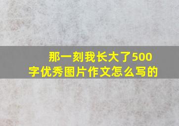 那一刻我长大了500字优秀图片作文怎么写的