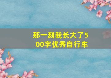 那一刻我长大了500字优秀自行车