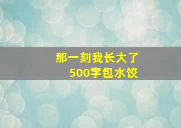 那一刻我长大了500字包水饺