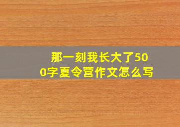 那一刻我长大了500字夏令营作文怎么写