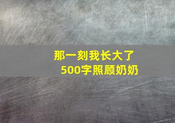 那一刻我长大了500字照顾奶奶