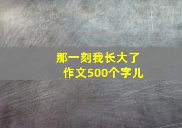 那一刻我长大了作文500个字儿