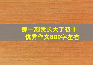 那一刻我长大了初中优秀作文800字左右