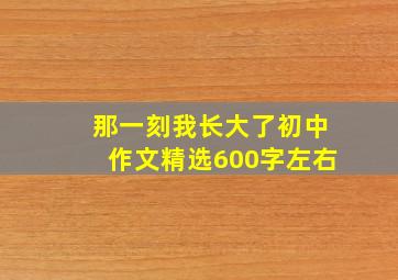 那一刻我长大了初中作文精选600字左右