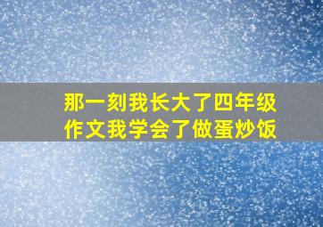 那一刻我长大了四年级作文我学会了做蛋炒饭