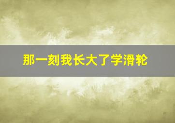 那一刻我长大了学滑轮