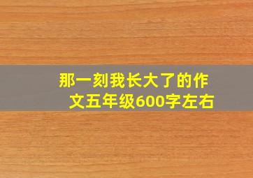 那一刻我长大了的作文五年级600字左右