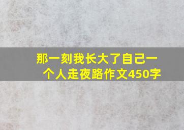 那一刻我长大了自己一个人走夜路作文450字