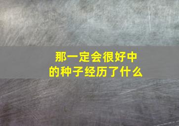 那一定会很好中的种子经历了什么