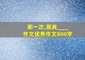 那一次,我真____作文优秀作文800字