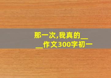 那一次,我真的____作文300字初一