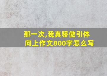 那一次,我真骄傲引体向上作文800字怎么写