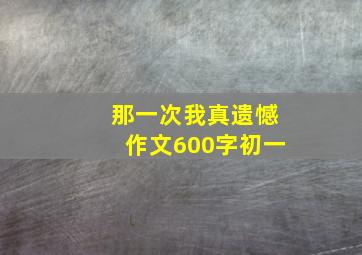 那一次我真遗憾作文600字初一