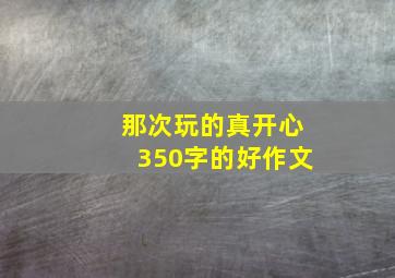 那次玩的真开心350字的好作文