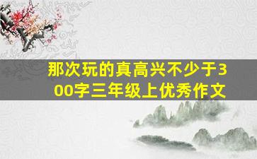 那次玩的真高兴不少于300字三年级上优秀作文