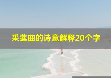 采莲曲的诗意解释20个字