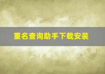 重名查询助手下载安装