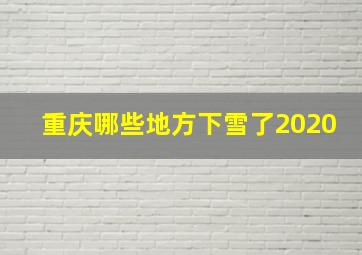 重庆哪些地方下雪了2020