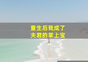 重生后我成了夫君的掌上宝