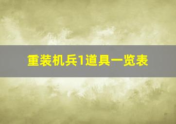 重装机兵1道具一览表