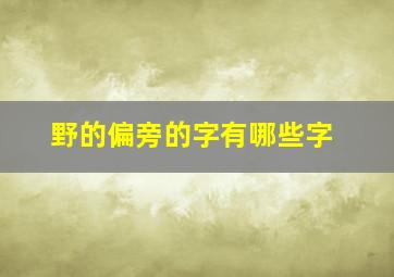 野的偏旁的字有哪些字