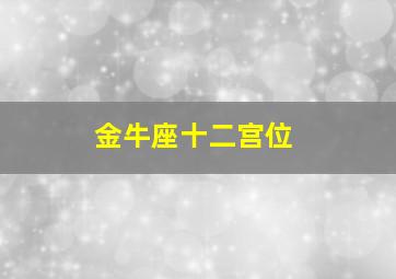 金牛座十二宫位