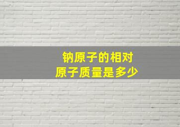 钠原子的相对原子质量是多少