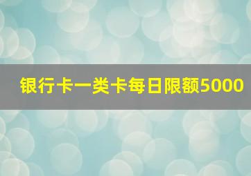 银行卡一类卡每日限额5000