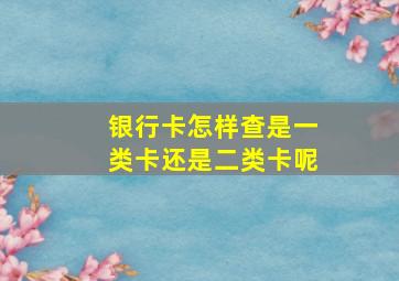 银行卡怎样查是一类卡还是二类卡呢