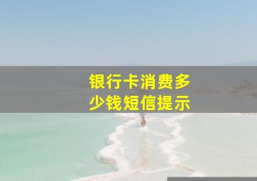 银行卡消费多少钱短信提示