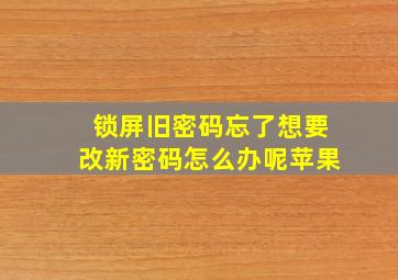 锁屏旧密码忘了想要改新密码怎么办呢苹果