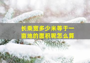 长乘宽多少米等于一亩地的面积呢怎么算