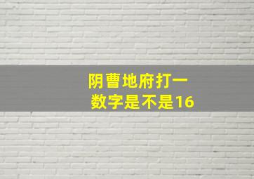 阴曹地府打一数字是不是16