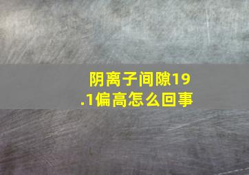 阴离子间隙19.1偏高怎么回事