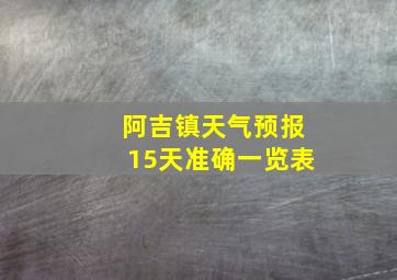 阿吉镇天气预报15天准确一览表