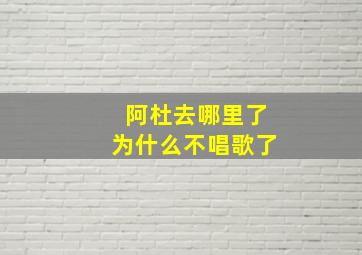 阿杜去哪里了为什么不唱歌了