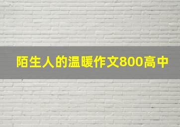 陌生人的温暖作文800高中