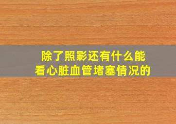 除了照影还有什么能看心脏血管堵塞情况的