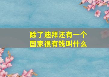 除了迪拜还有一个国家很有钱叫什么