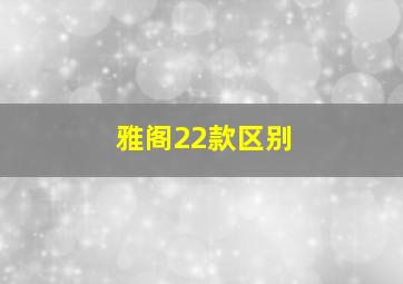 雅阁22款区别