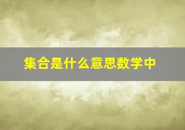 集合是什么意思数学中