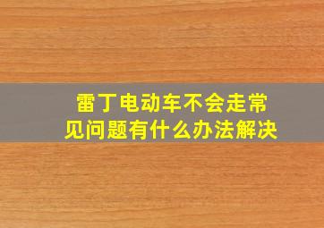 雷丁电动车不会走常见问题有什么办法解决