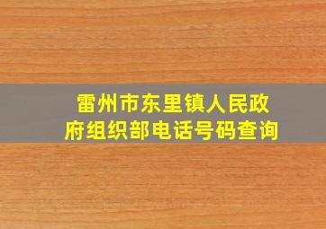 雷州市东里镇人民政府组织部电话号码查询