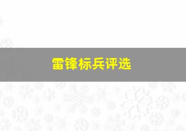 雷锋标兵评选