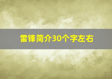 雷锋简介30个字左右