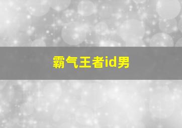 霸气王者id男